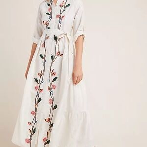 ANTHROPLOGIE Embroidered Shirtdress